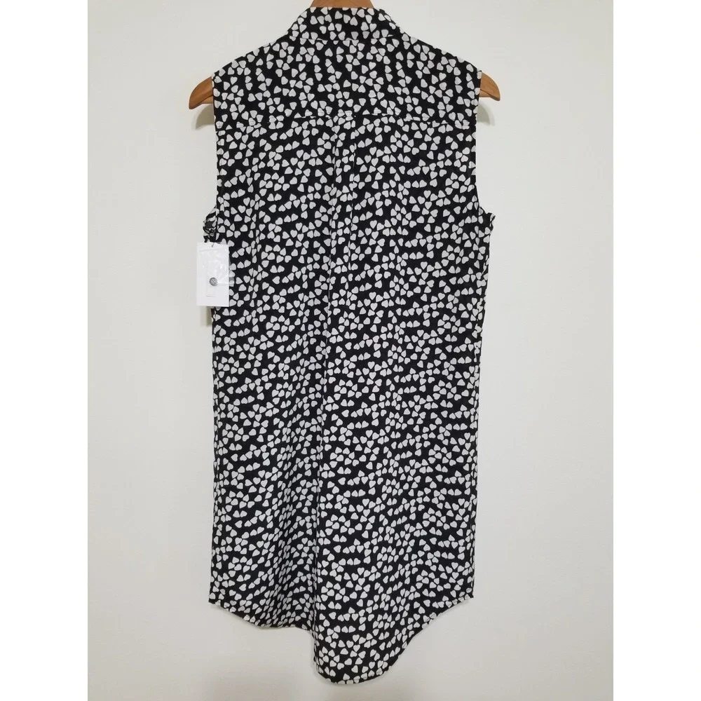 NWT Equipment Sleeveless Slim Signature Silk Shirt Dress Heart Print S $298